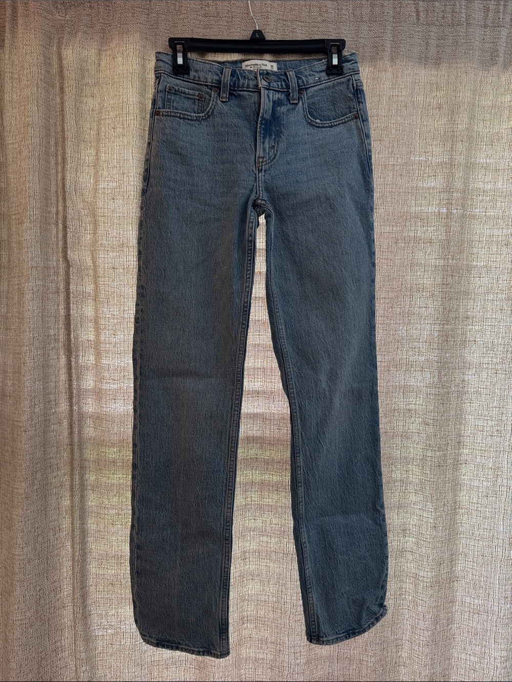 Abercrombie & Fitch Women's Straight-Leg Jeans in Washed Blue